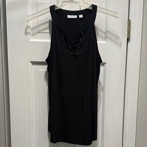 Black Lace-Up Tank Top